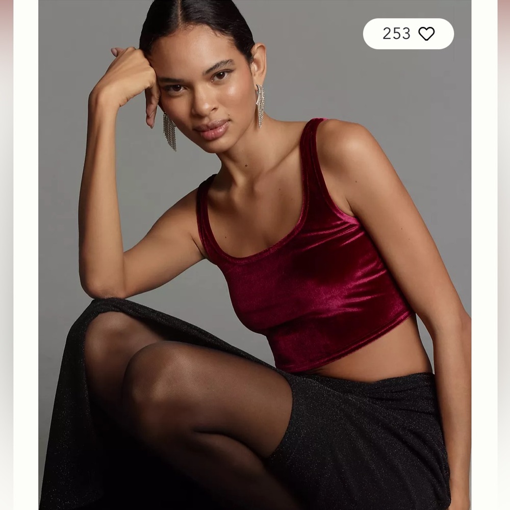 Anthropologie Velvet Tank Top.